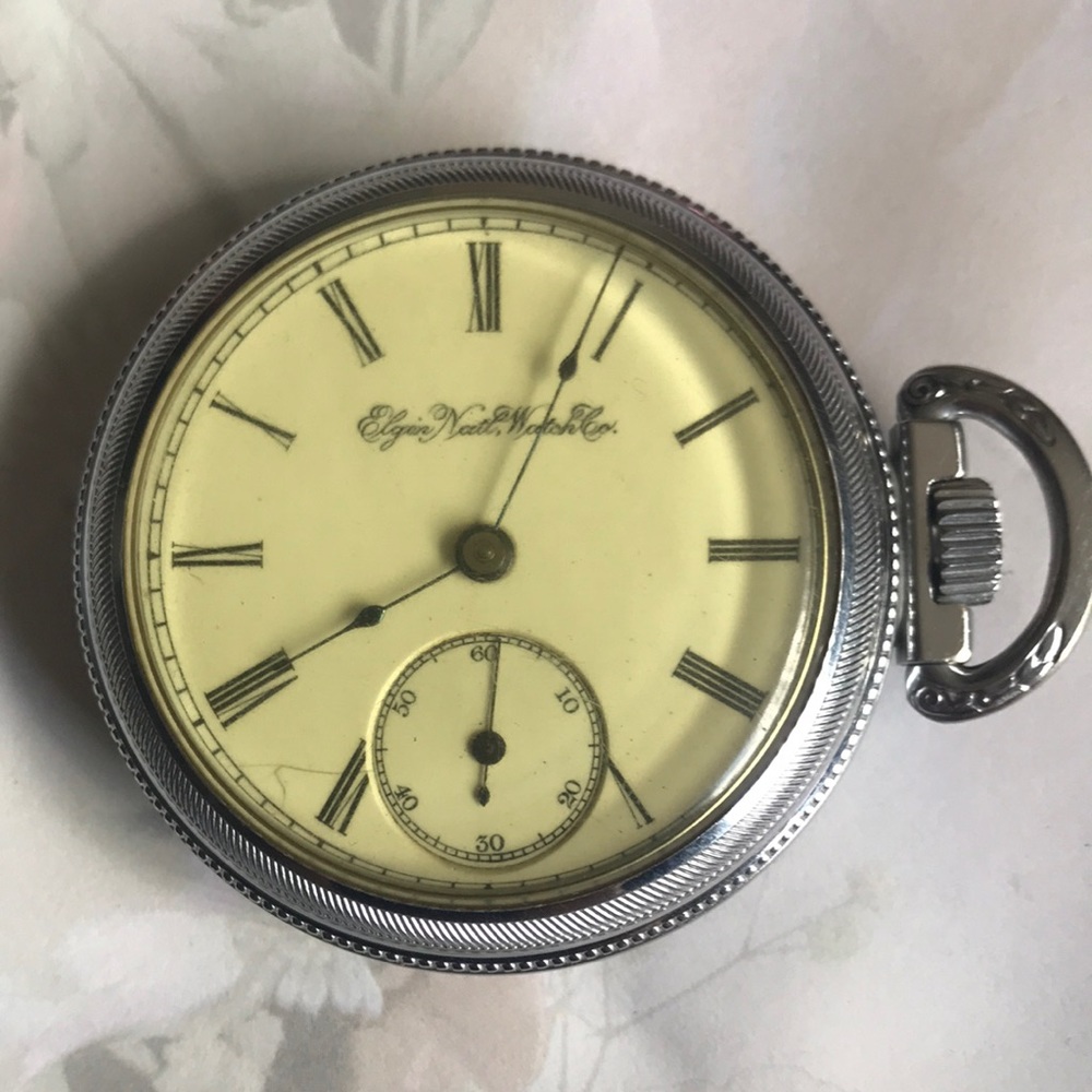 Antique 128yr. Old Vintage Circa:1895 Elgin G.M. Wheeler Pocket Watch. Works!